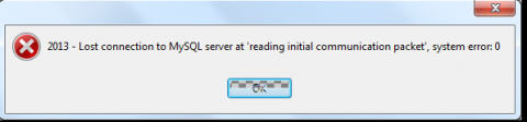 Lost Connection To MySQL Server At Reading Initial Communication Packet