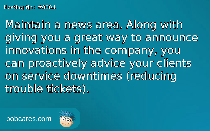 bobcares hosting tip 4 - news area