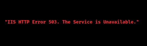 Resolve IIS HTTP Error 503 The service is unavailable.” error