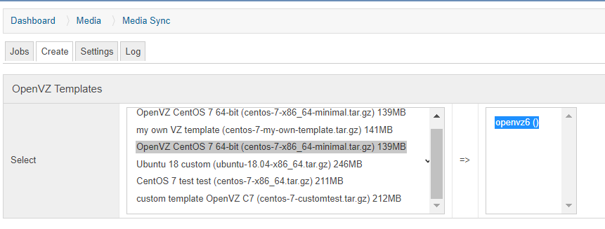 Adding OpenVZ templates to the SolusVM: SolusVM Master web interface