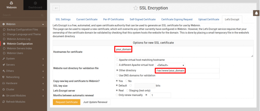 Webmin SSL Encryption