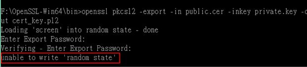 openssl unable to write random state
