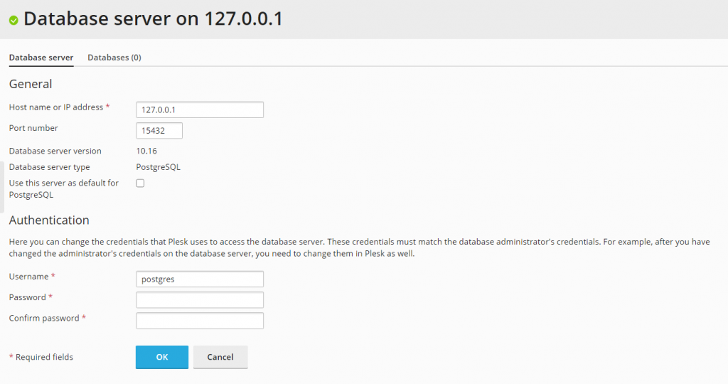 install PostgreSQL 10.x on CentOS 7 with Plesk