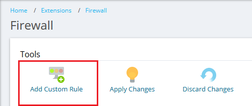 Manage local firewall rules using Plesk Firewall : Add Custom Rule