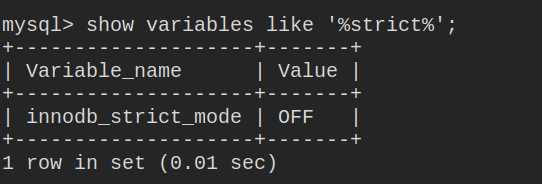 set variable innodb_strict_mode to OFF on target