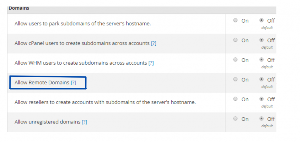 cPanel error: The domain is already pointed