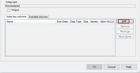 sql server create nonclustered index