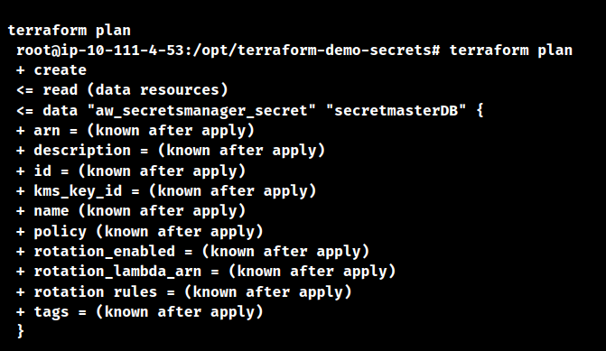 AWS secrets manager terraform