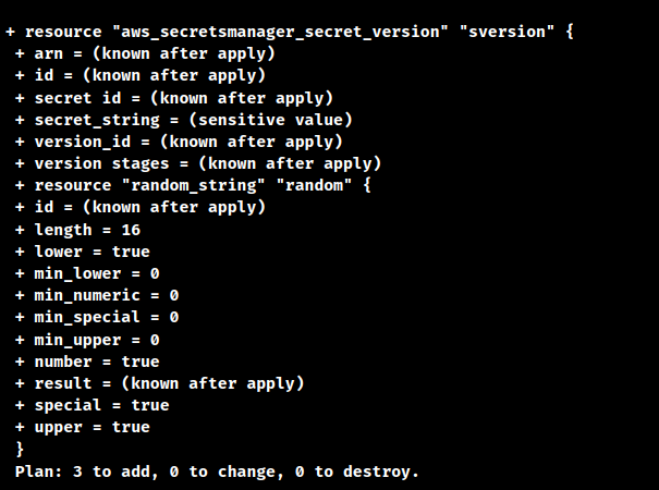 AWS secrets manager terraform