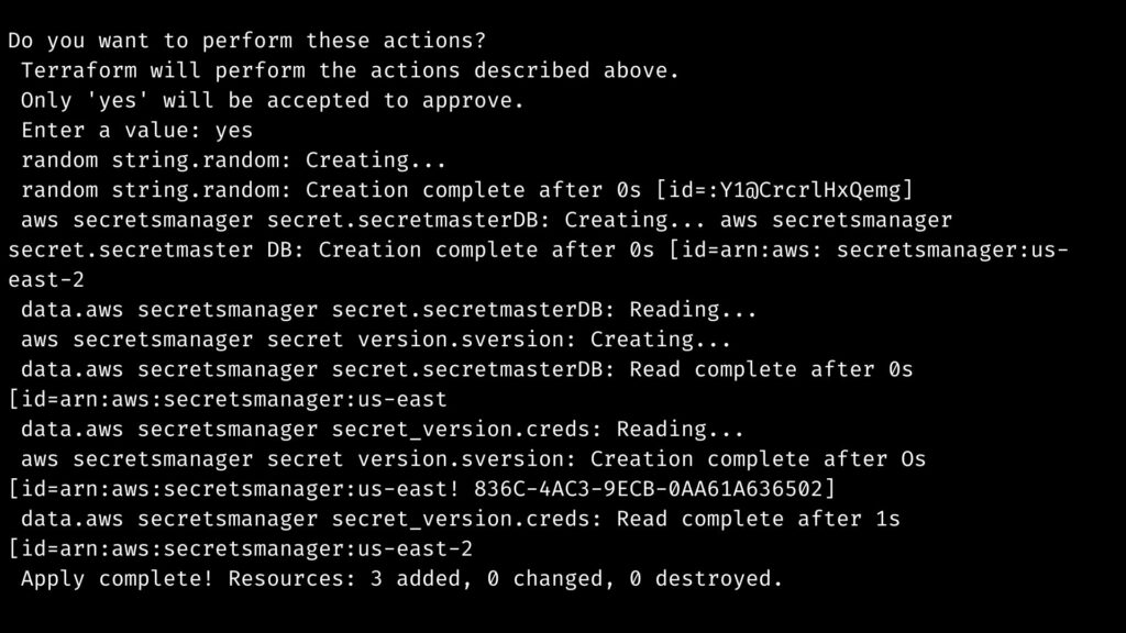 AWS secrets manager terraform