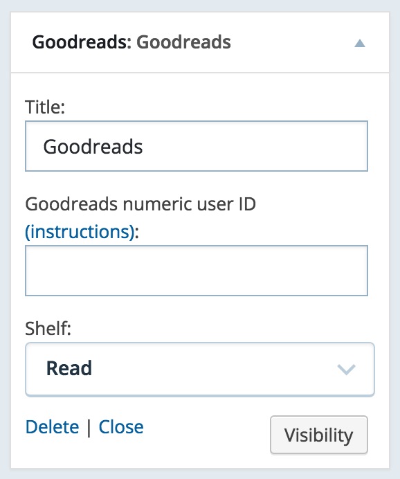 How to add Goodreads widget to WordPress