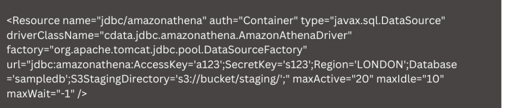 AWS Athena JDBC connection