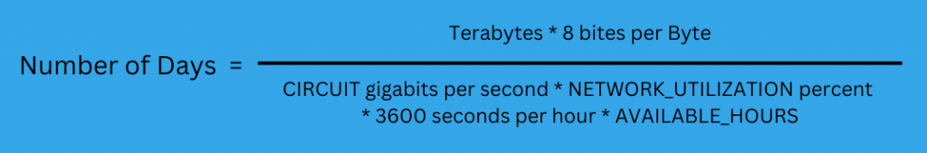 How long does a migration take AWS formula