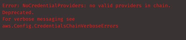 nocredentialproviders error terraform