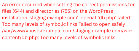 Too many levels of symbolic links in plesk