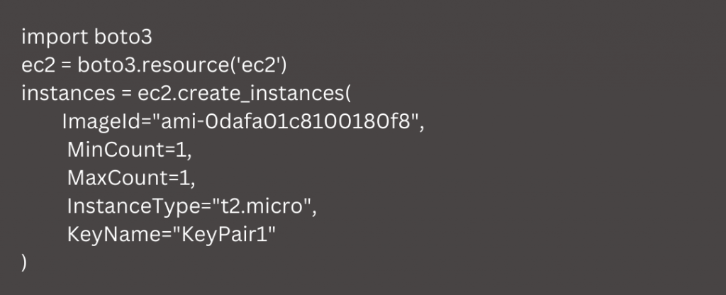 How to create an EC2 instance using boto3