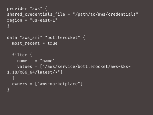 Spin up Bottlerocket node in EKS