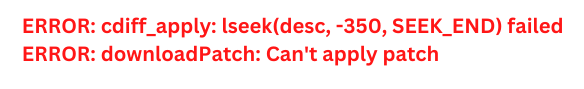 Can't apply patch error in plesk