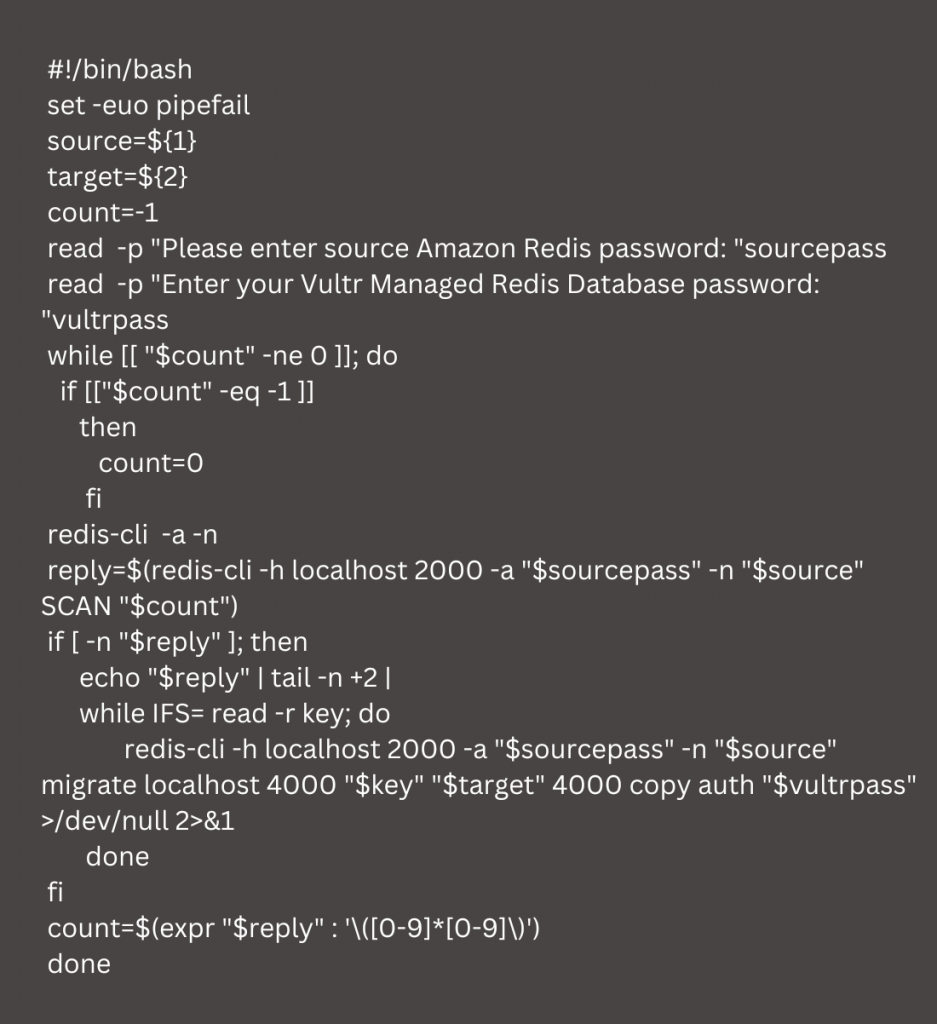 Migrate Redis from AWS to a Vultr Managed Database