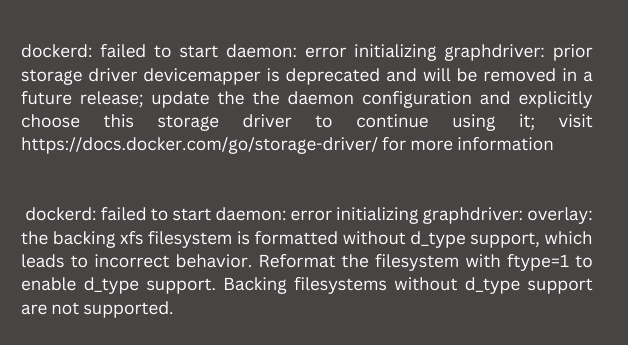 error initializing graphdriver docker