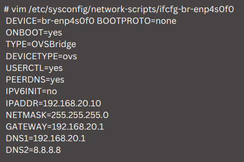 How to configure the Open vSwitch bridge for OpenStack