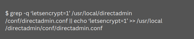 1LetsEncrypt Support in DirectAdmin Control Panel