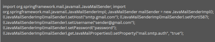 Javamailsender example on sale