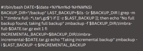 Zimbra incremental Backup Script | Guide