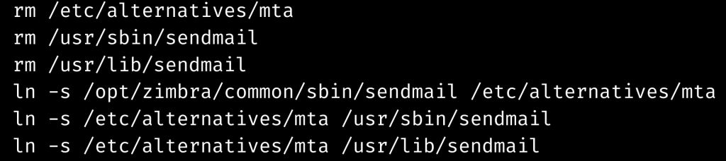 zimbra sendmail command line