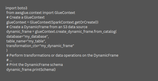 AWS Glue create_dynamic_frame