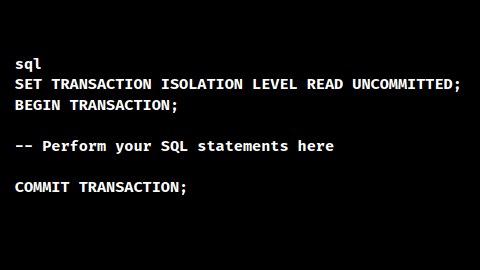 sql server begin transaction read uncommitted