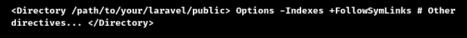 Server-generated directory index forbidden by Options directive laravel