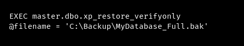 litespeed xp_restore_verifyonly