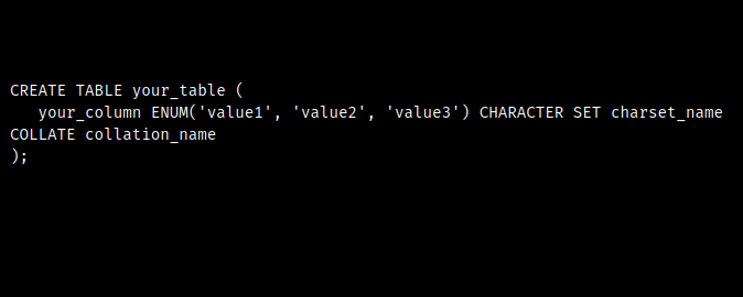 mysql enum collation