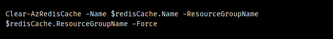 clear azure redis cache powershell