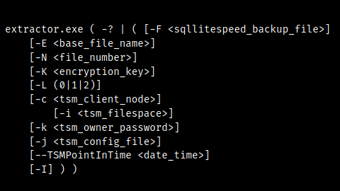 litespeed extractor command line sql server