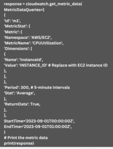 Read AWS CloudWatch metrics from boto3