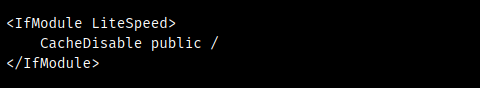 disable litespeed cache htaccess