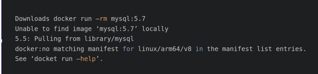 MySQL 5 7 ARM64 docker error