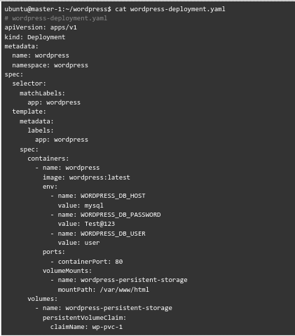 wordpress-deployment.yaml -Setting Up a Kubernetes Cluster and Monitoring with Ansible, Prometheus, and Grafana 