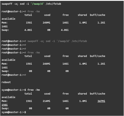 disabling swamp on cluster nodes.-Setting Up a Kubernetes Cluster and Monitoring with Ansible, Prometheus, and Grafana