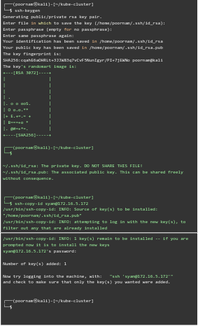 creating a key and and using it as the authorized key-Setting Up a Kubernetes Cluster and Monitoring with Ansible, Prometheus, and Grafana