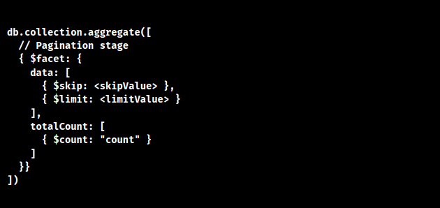 aggregate pagination mongodb