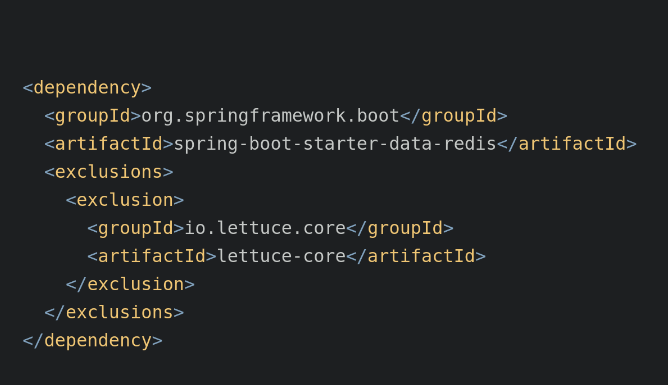 How to Exclude Redis Dependencies - for Maven