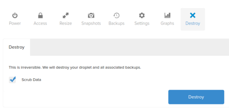 DigitalOcean - Destroy Droplet & Keep Snapshot