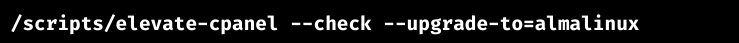 cpanel elevate almalinux 8