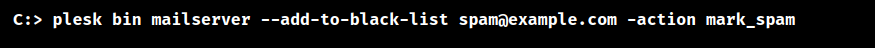plesk email blacklist