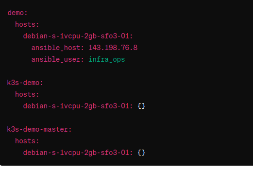 Declaring Static Host Groups and Variables