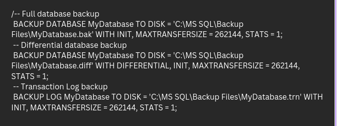 SQL Server Backup MAXTRANSFERSIZE | About