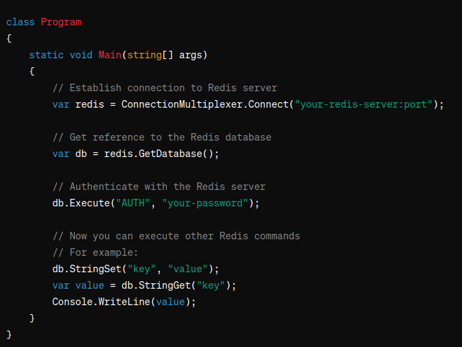 StackExchange.Redis Authentication